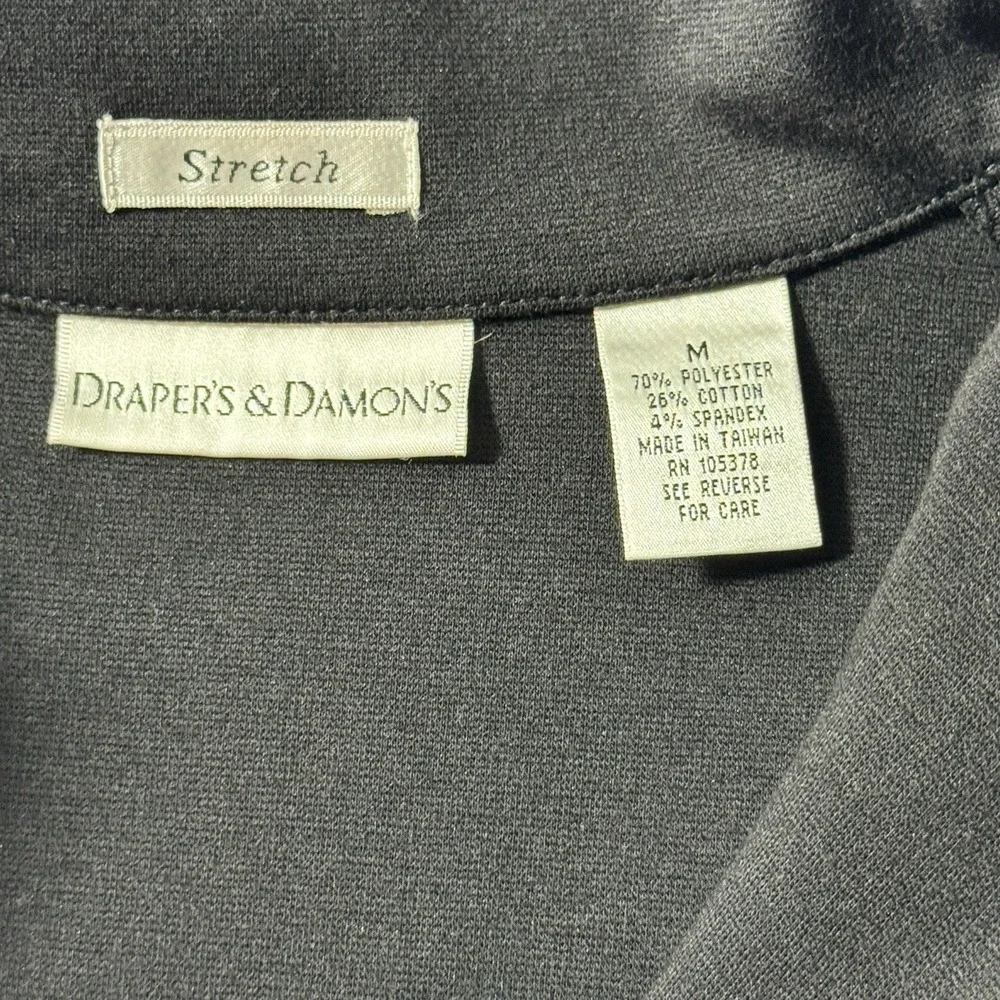 Drapers & Damons Black Zip Jacket Rhinestone Collar Glittercore Womens M Read
